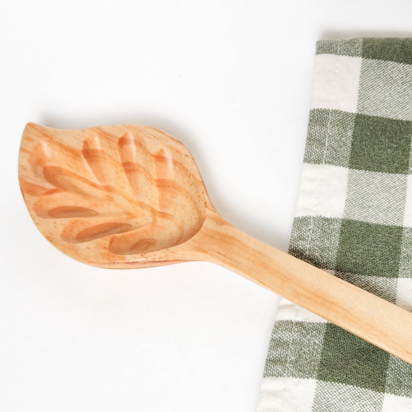 Hand Carved Wood Kitchen Utensil Set - Spoons, Scoop, Spatula, Serving Tools