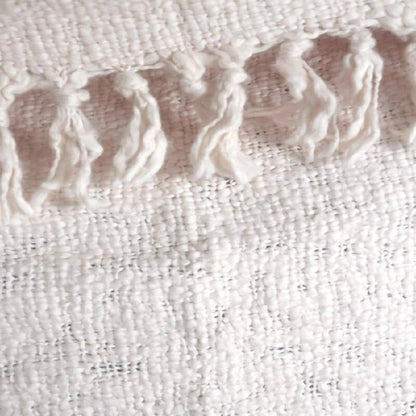 Textured Oxford Throw Blanket Cream