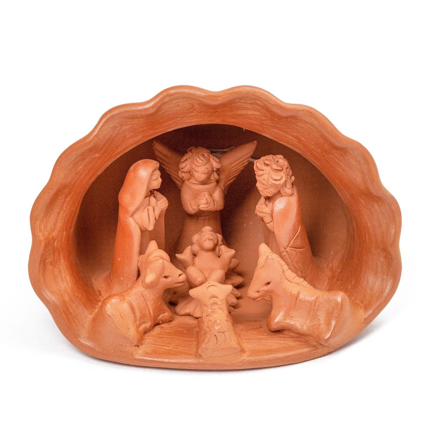 Terracotta Shell Nativity Scene - Small and Large