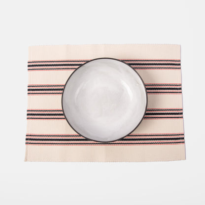 Mistari Placemats, Napkins, and Striped Tea Towel Set