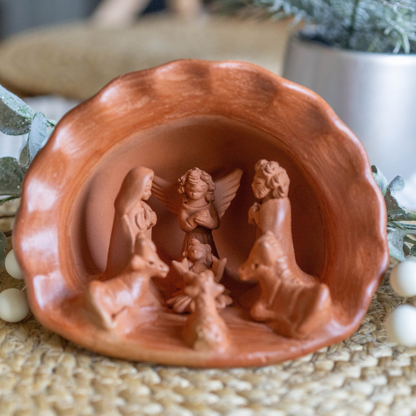 Terracotta Shell Nativity Scene - Small and Large