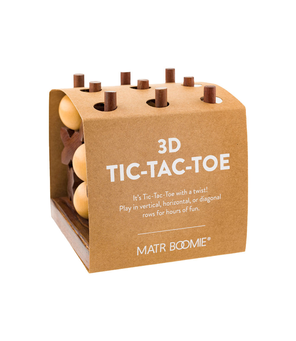 3D Tic Tac Toe Game Set - Handcrafted Wood - Sole Banana LLC