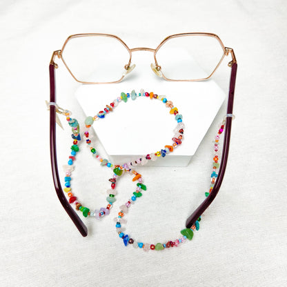 Eyeglass Holder and Chain - Turquoise, Bronze, Chunky, Multi-Colored Design