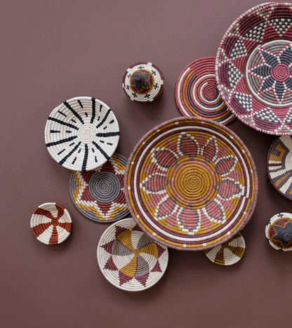 Small Basket Collection ~ Echo, Monochrome Daisy, Open Space, Simple Spiral, Starburst, Tribal Shield