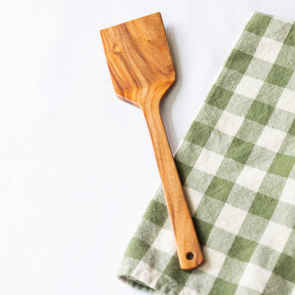 Hand Carved Wood Kitchen Utensil Set - Spoons, Scoop, Spatula, Serving Tools