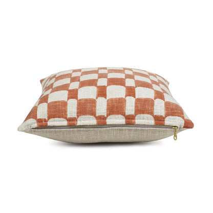 Checkered Block Printed Pillow