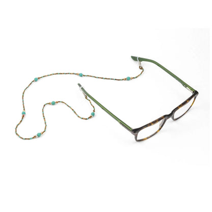 Eyeglass Holder and Chain - Turquoise, Bronze, Chunky, Multi-Colored Design