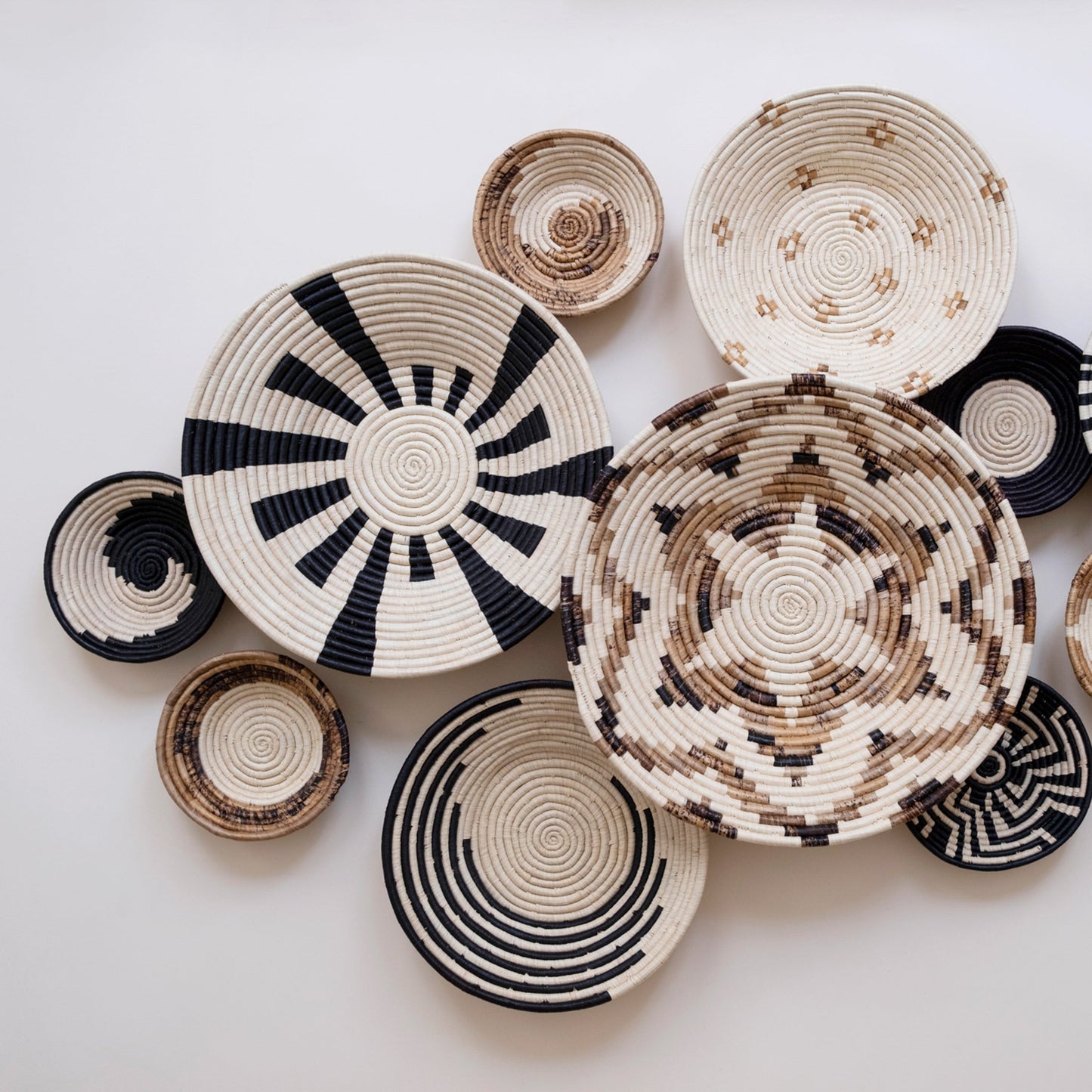 Small Basket Collection ~ Echo, Monochrome Daisy, Open Space, Simple Spiral, Starburst, Tribal Shield