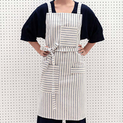 Crossback and Waist Bib Aprons - Blue and Striped Designs