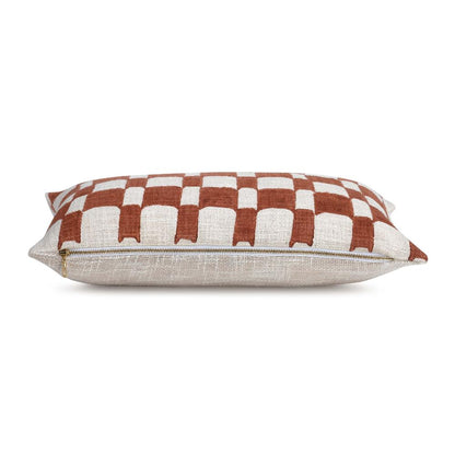 Checkered Block Printed Pillow