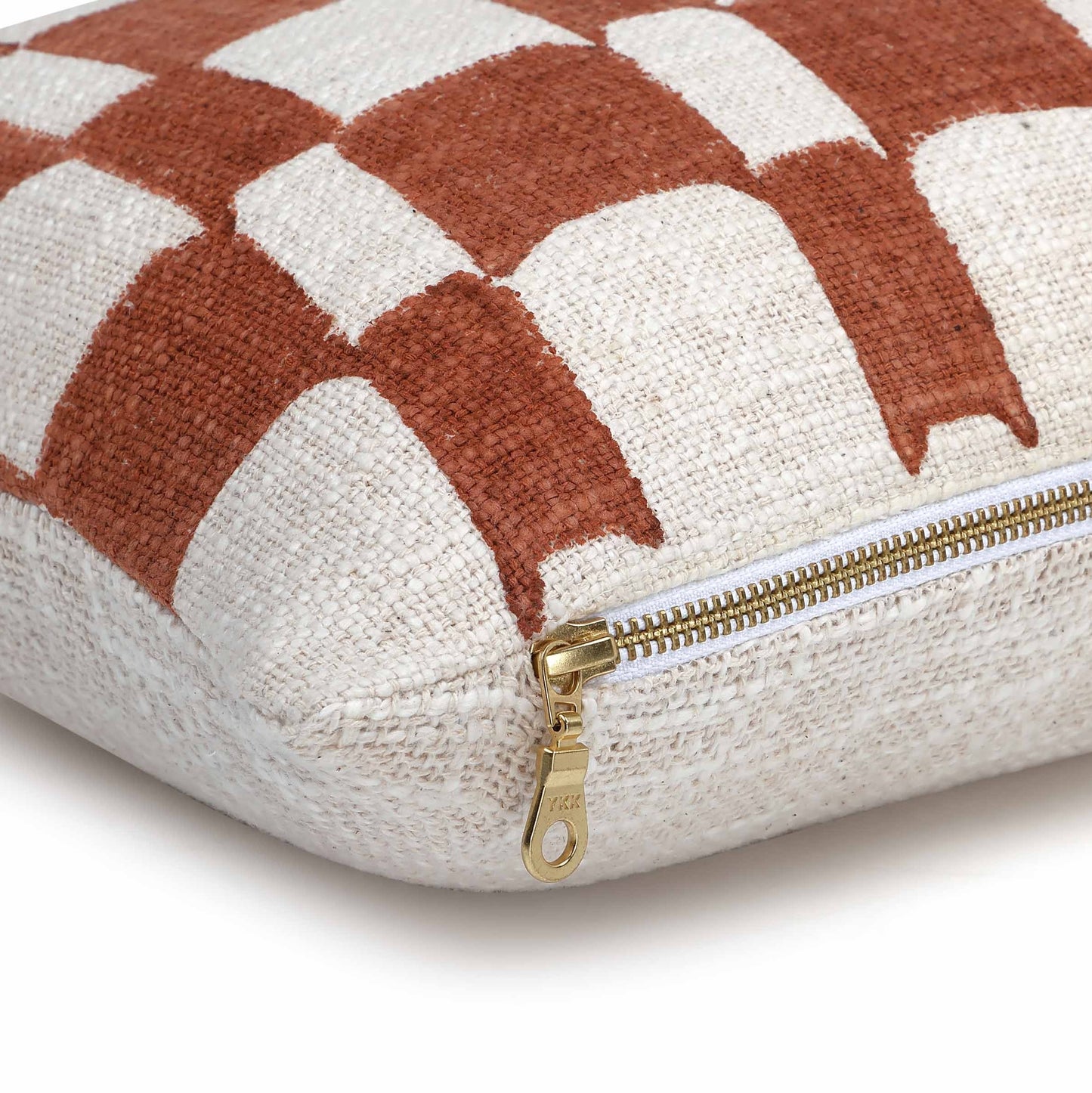 Checkered Block Printed Pillow