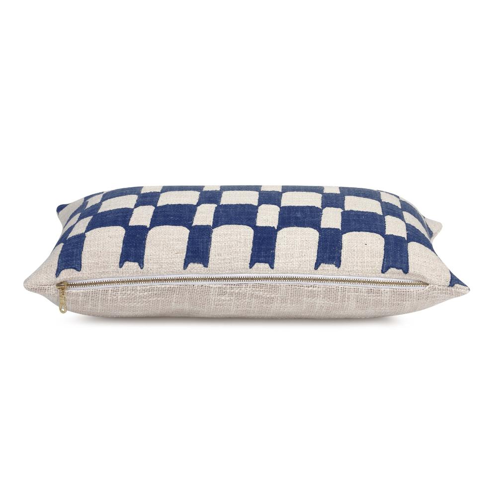 Checkered Block Printed Pillow