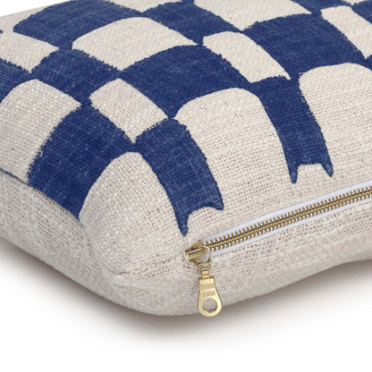 Checkered Block Printed Pillow