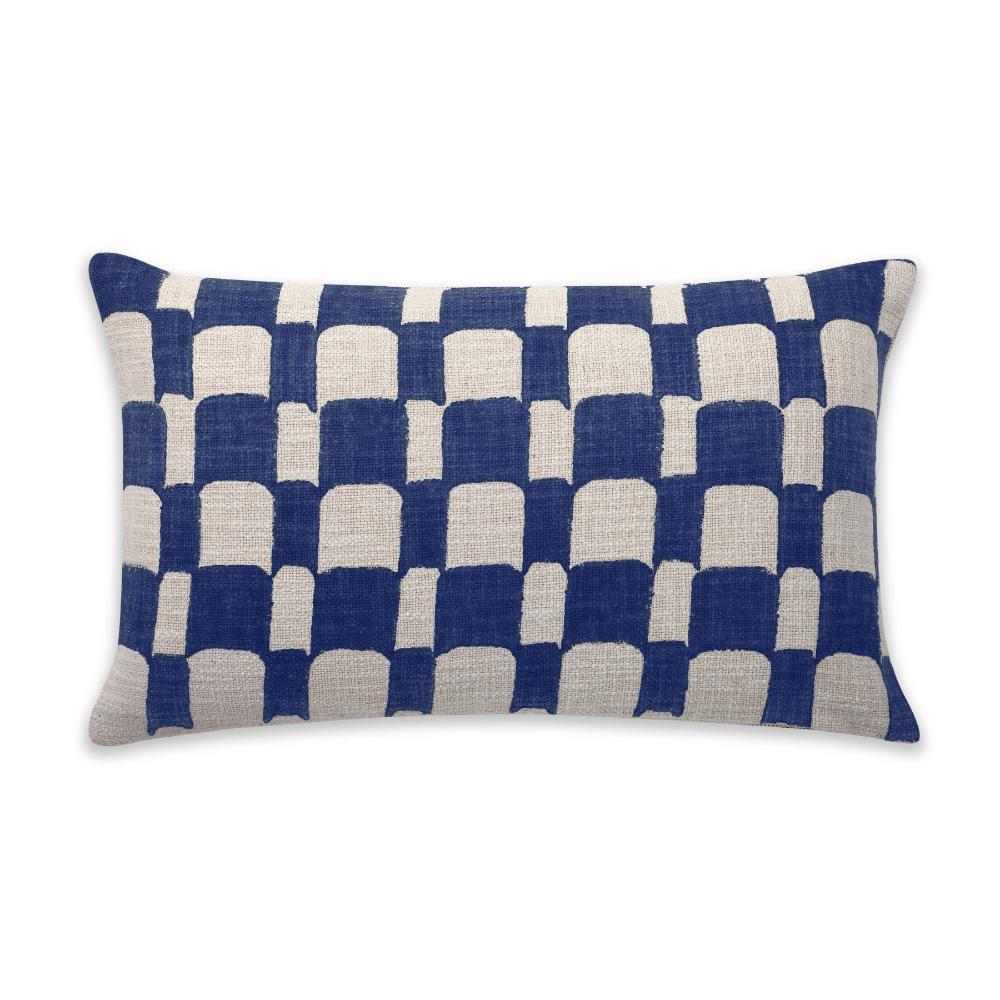 Checkered Block Printed Pillow