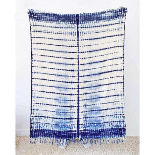 Indigo Shibori Throw - Decorative Textile for Home Decor