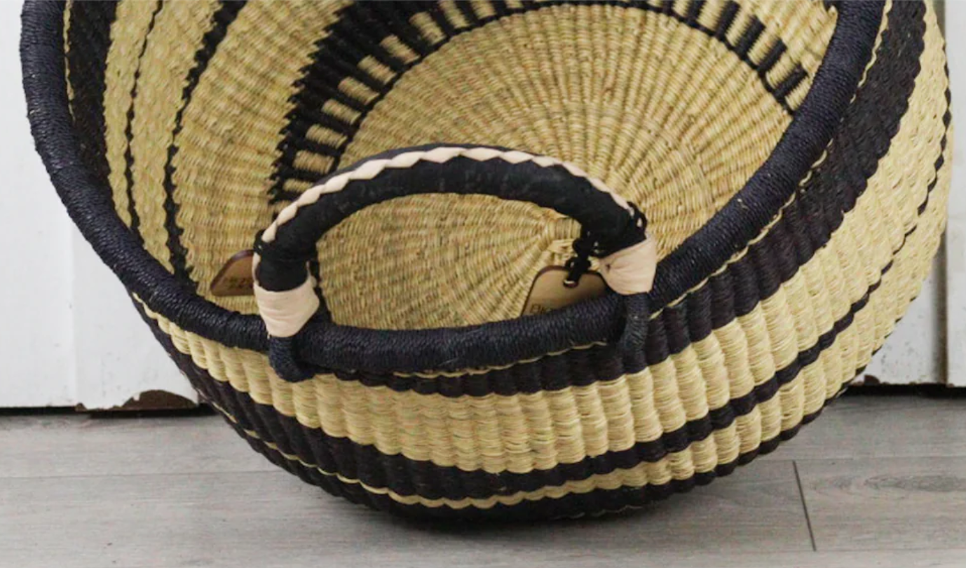 Bolga Baskets - Large Round Two Handle Natural