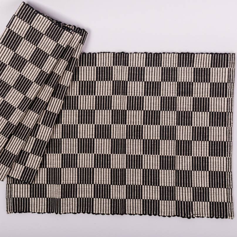 S/4 Handloomed Checkered Placemats