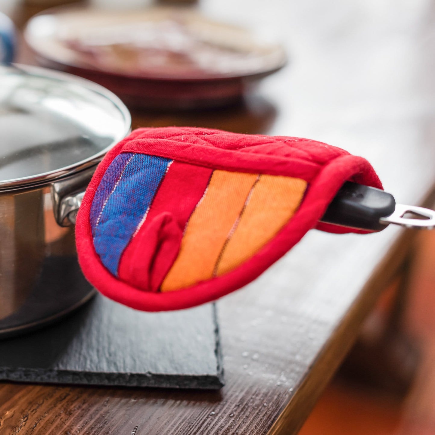 Skillet Handle Holders and Stylish Cotton and Denim Pot Holders in Various Designs