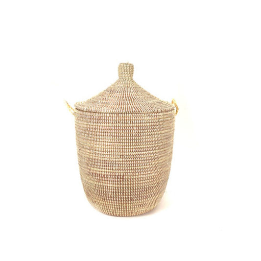 Dou Lid Storage Basket Monochrome Natural and White