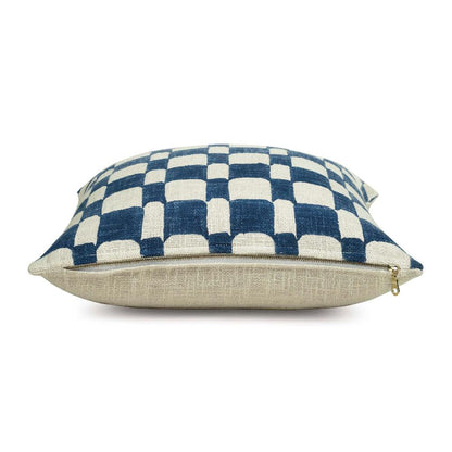 Checkered Block Printed Pillow