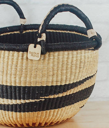 Bolga Baskets - Large Round Two Handle Natural