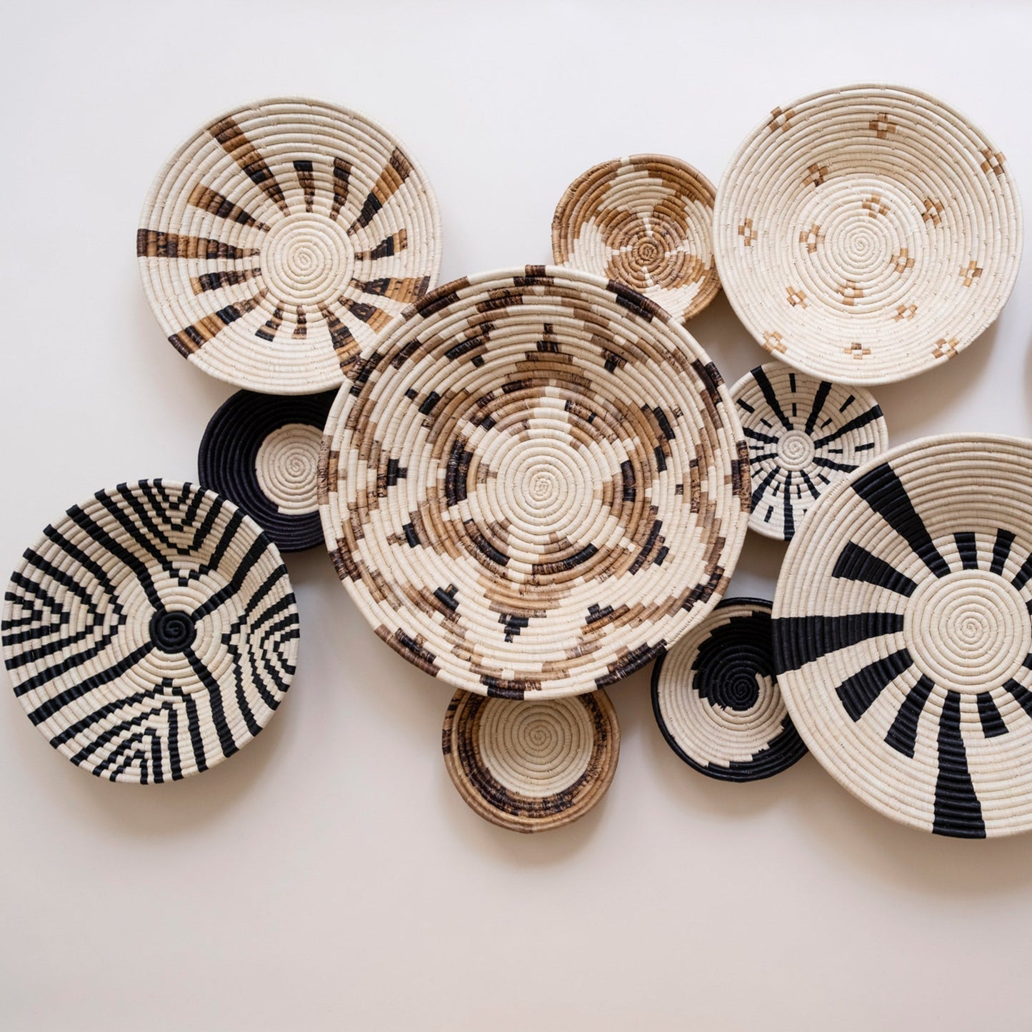 Small Basket Collection ~ Echo, Monochrome Daisy, Open Space, Simple Spiral, Starburst, Tribal Shield