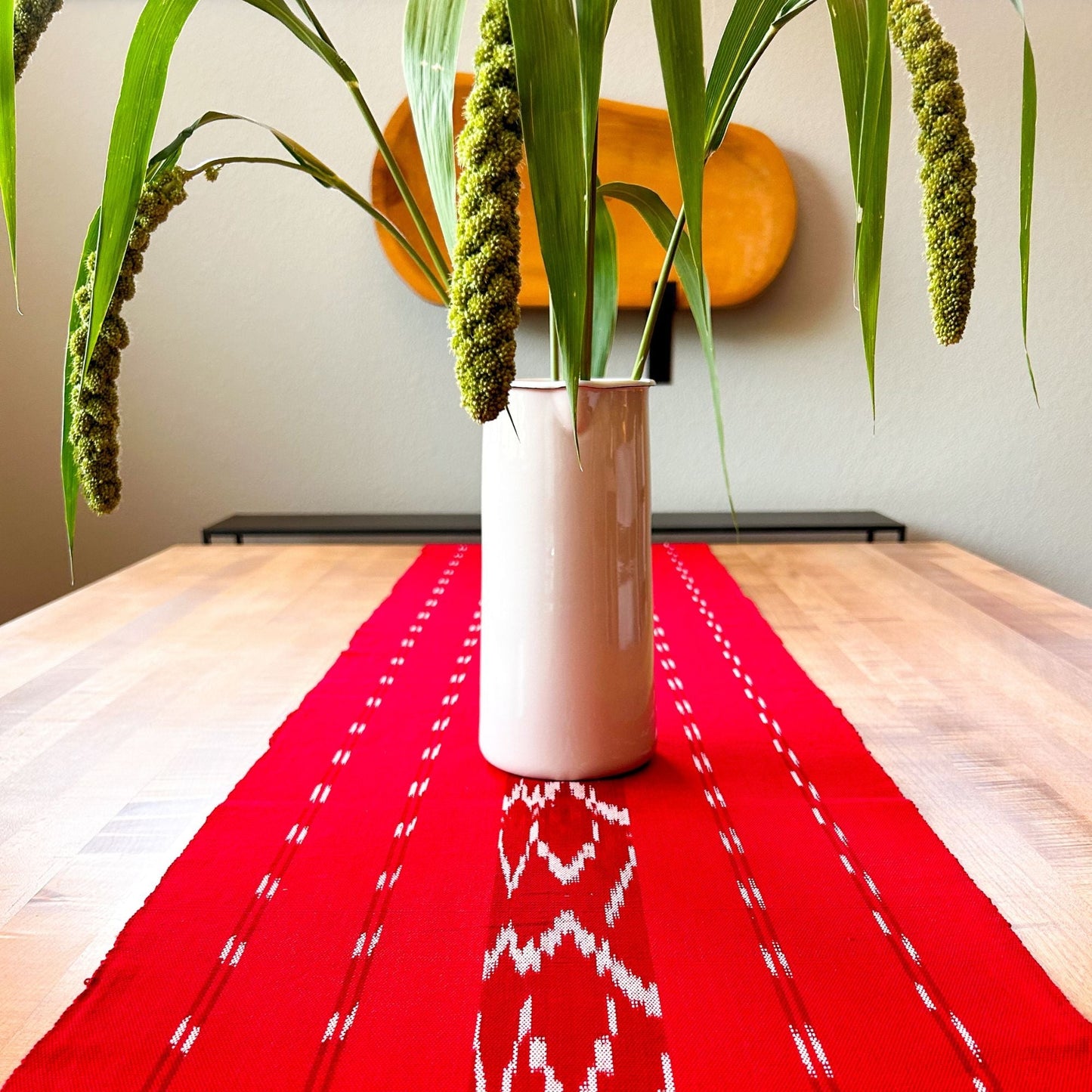 Serpentine Ikat Woven Placemat and Table Runner