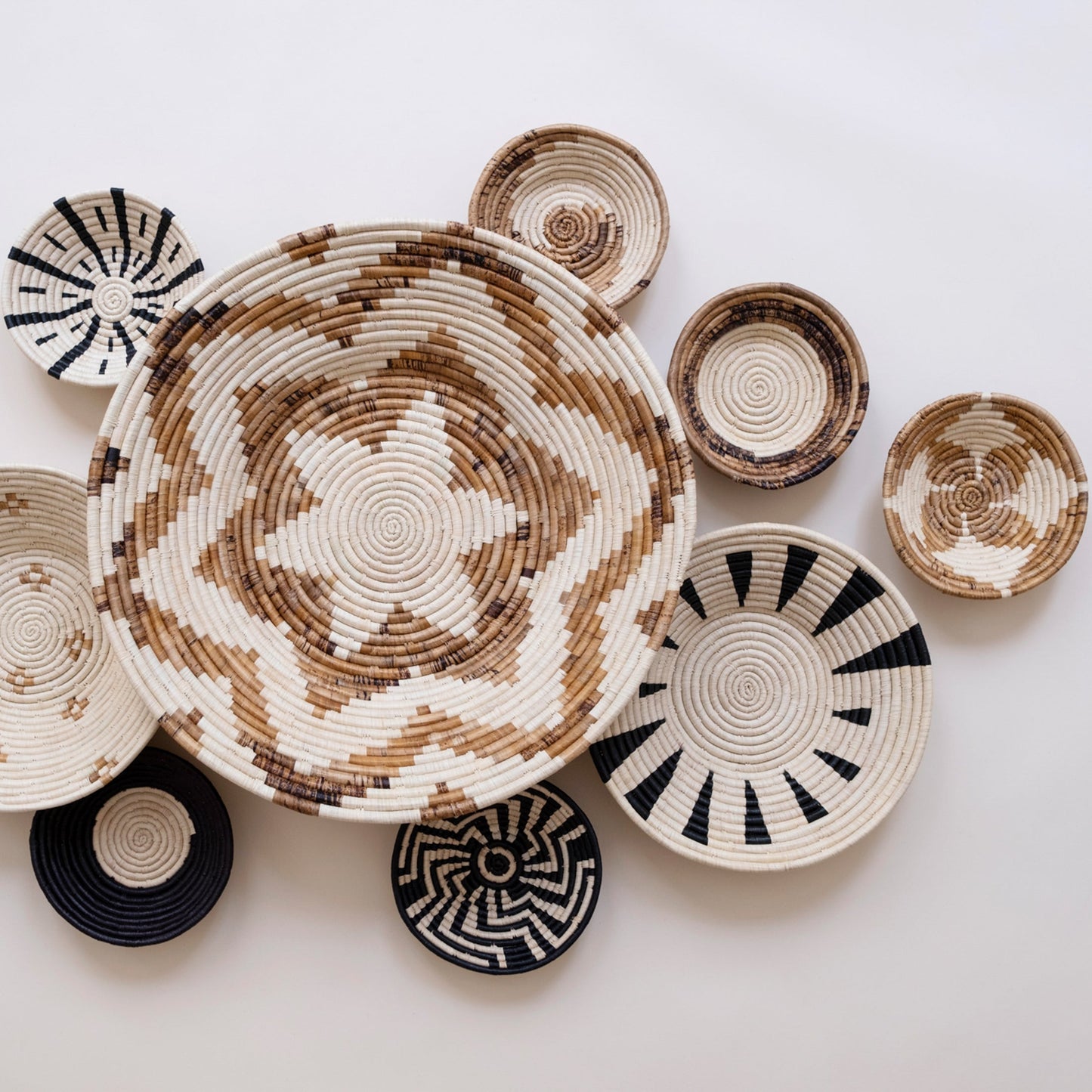 Small Basket Collection ~ Echo, Monochrome Daisy, Open Space, Simple Spiral, Starburst, Tribal Shield