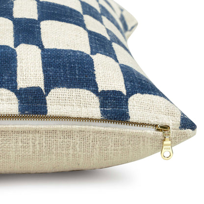 Checkered Block Printed Pillow