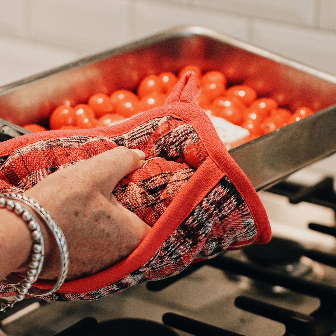 Skillet Handle Holders and Stylish Cotton and Denim Pot Holders in Various Designs