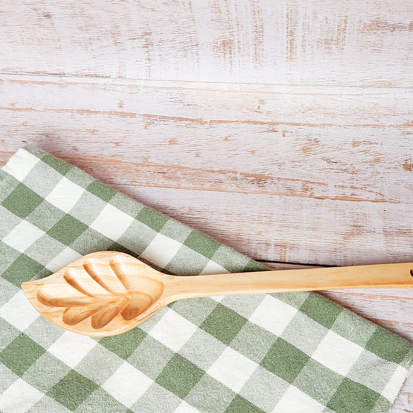 Hand Carved Wood Kitchen Utensil Set - Spoons, Scoop, Spatula, Serving Tools