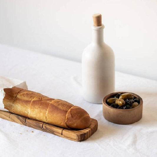 Olive Wood Kitchen Collection: Bread Board, Cutting Board, Utensils, Bowls & Spatulas Set