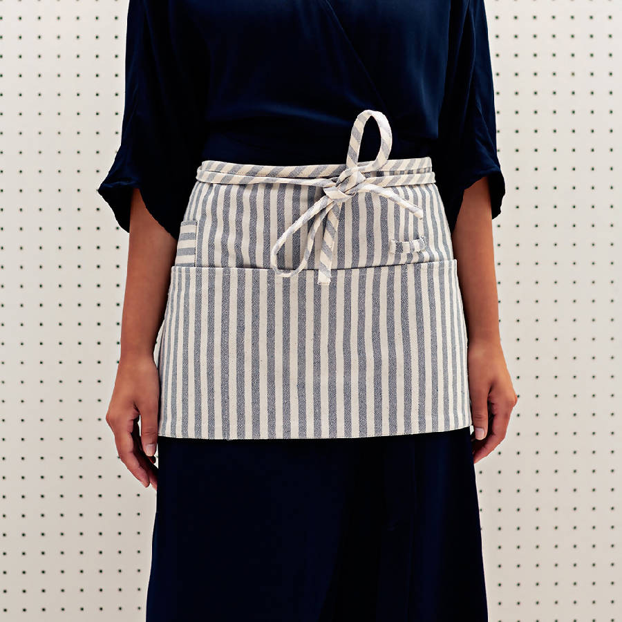 Crossback and Waist Bib Aprons - Blue and Striped Designs