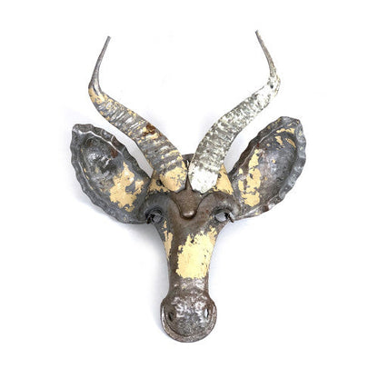 Recycled Metal Animal Masks Wall Art - Wildebeest, Springbok, Sable, Kudu, Elephant, Buffalo