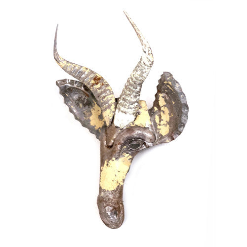 Recycled Metal Animal Masks Wall Art - Wildebeest, Springbok, Sable, Kudu, Elephant, Buffalo