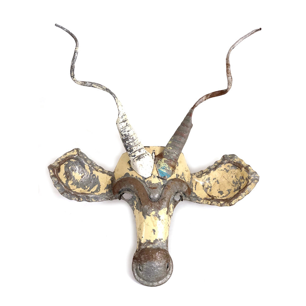 Recycled Metal Animal Masks Wall Art - Wildebeest, Springbok, Sable, Kudu, Elephant, Buffalo