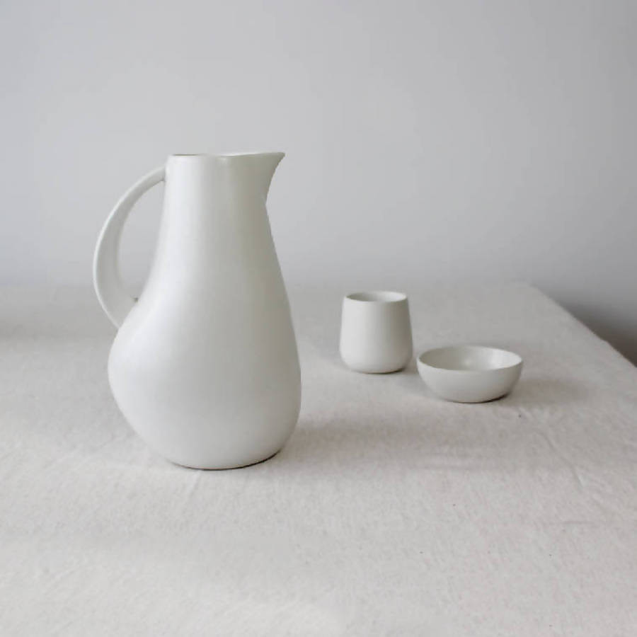 Stoneware Serving Collection: Platters, Pitcher, Bowls, Plate, and Vase