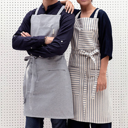 Crossback and Waist Bib Aprons - Blue and Striped Designs