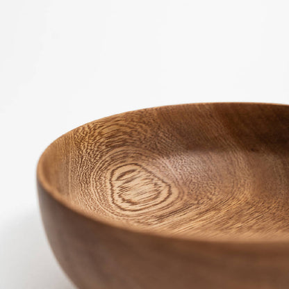 Morada Wood Collection - Botanero Bowl, Cake Stand, Cuenco Bowl, Rosa Morada Cutting Board & Salad Spoons Set